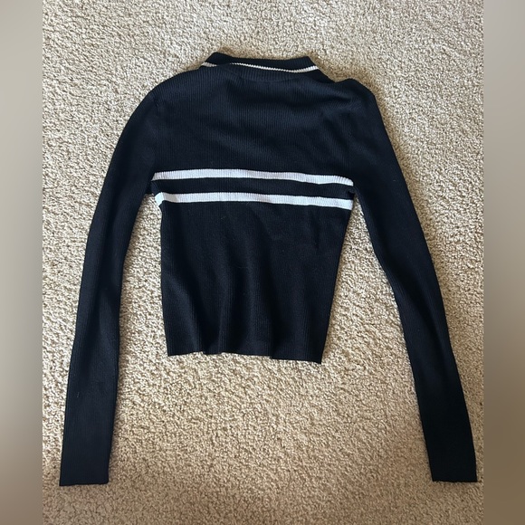 BLACK SWEATER WITH WHITE STRIPES - Picture 2 of 3